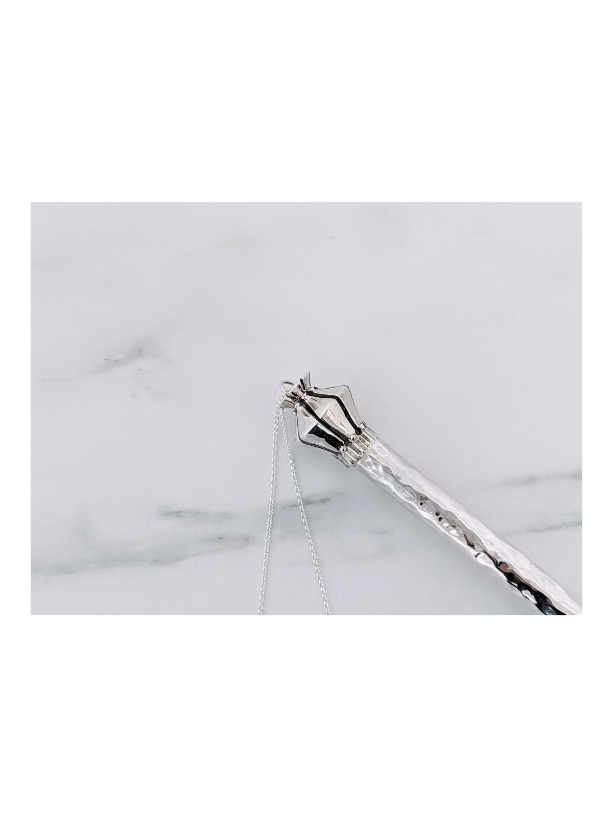 Bier Judaica 925 Sterling Silver Hammered Torah Pointer