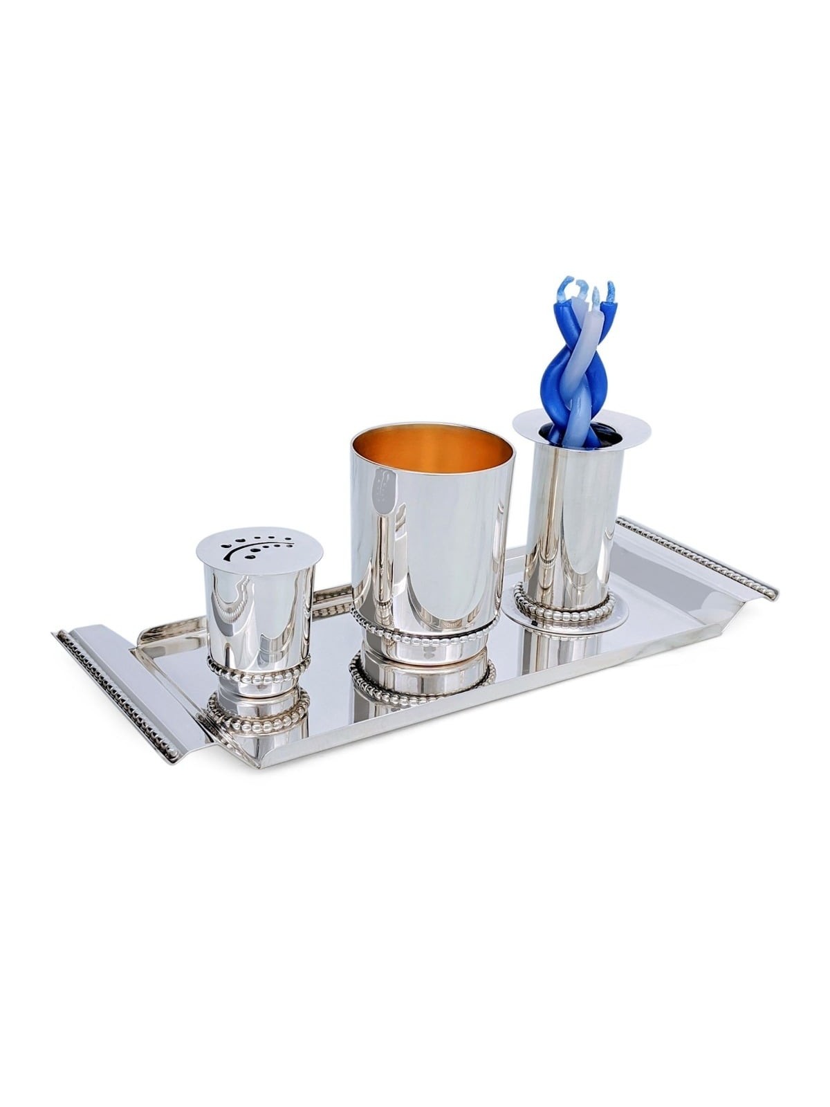 Bier Judaica 925 Sterling Silver Handcrafted Havdalah Set With Pearl M