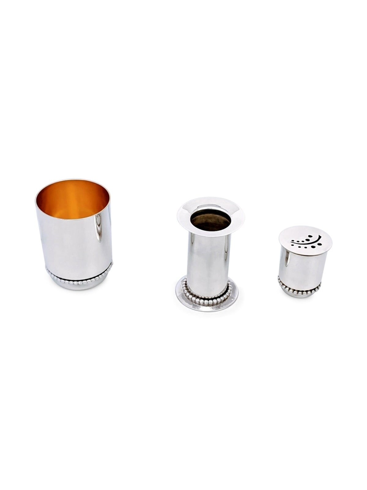 Bier Judaica 925 Sterling Silver Handcrafted Havdalah Set With Pearl M