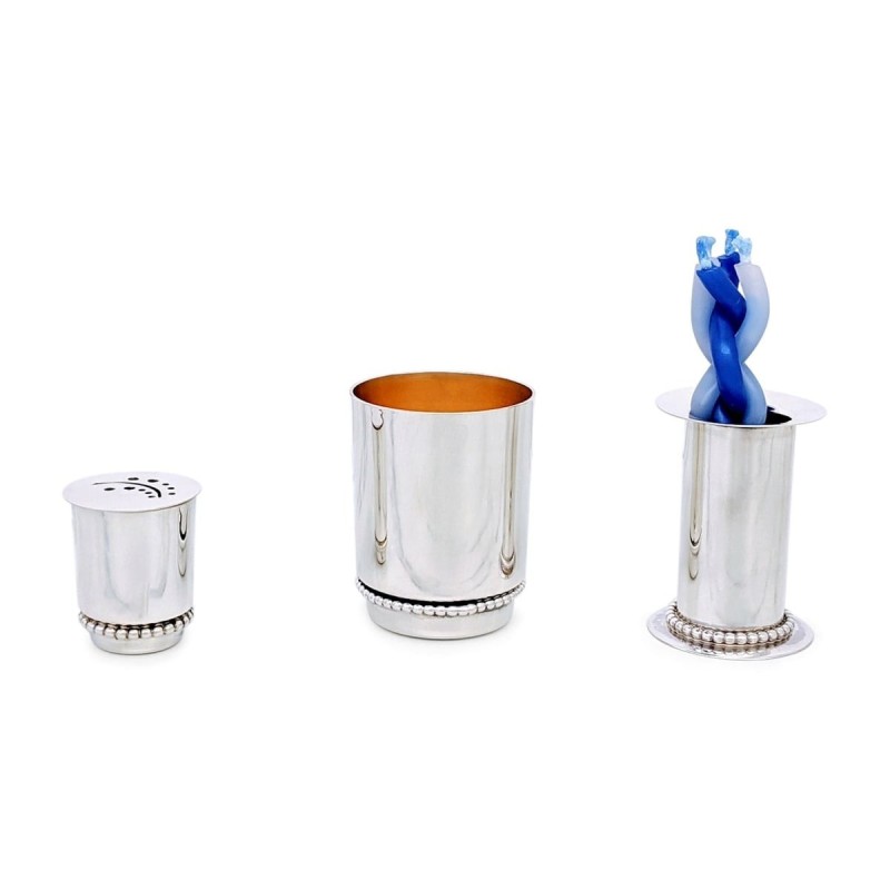 Bier Judaica 925 Sterling Silver Handcrafted Havdalah Set With Pearl M