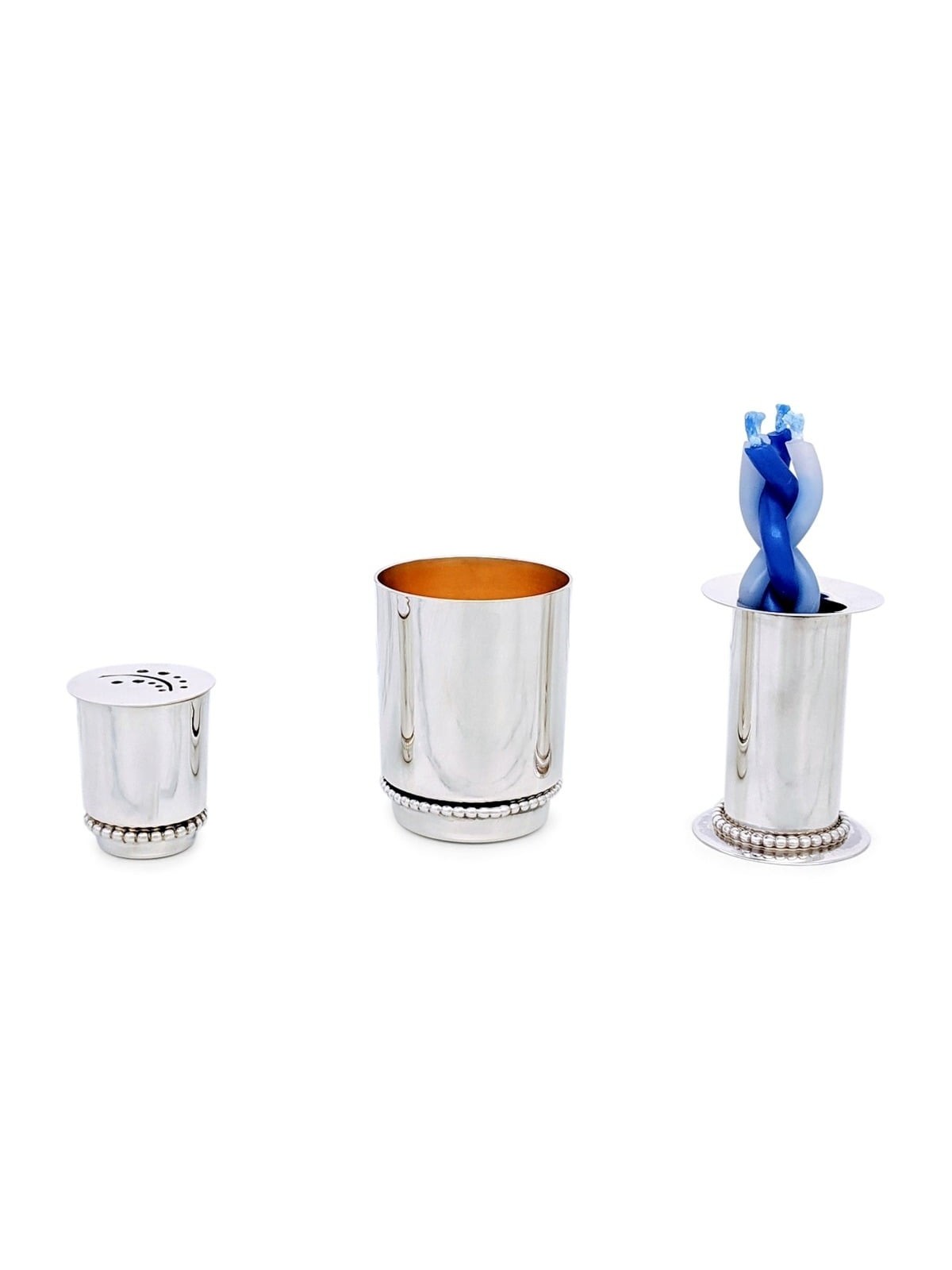 Bier Judaica 925 Sterling Silver Handcrafted Havdalah Set With Pearl M