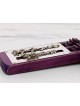 Wooden Purim Grogger with 925 Sterling Silver Decorative Plate - Purpl