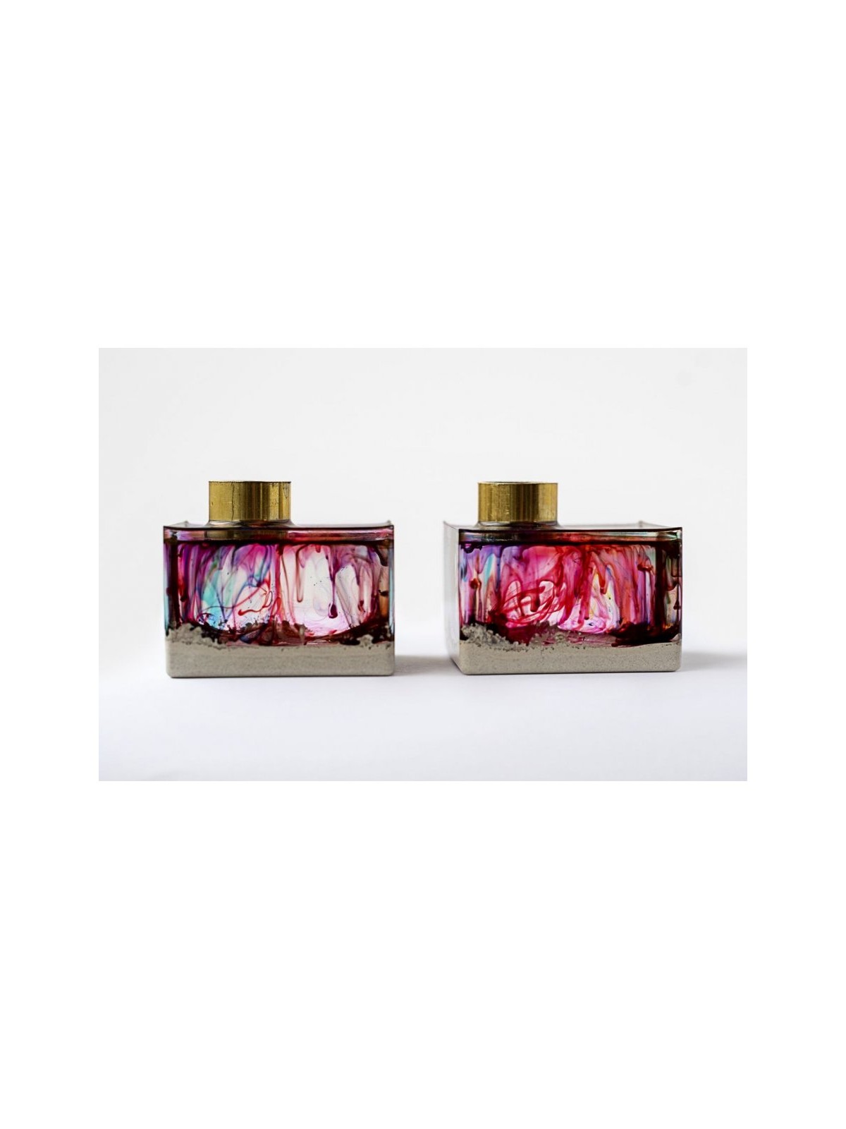 Graciela Noemi Handcrafted Transparent Resin Candlesticks... | Judaica