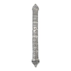 Shoham Yemenite Art Handcrafted Long Sterling Silver Mezuzah Case with
