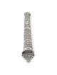 Shoham Yemenite Art Handcrafted Long Sterling Silver Mezuzah Case with