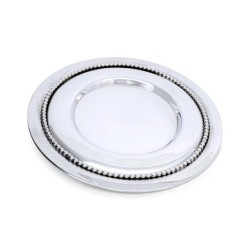 Handcrafted Sterling Silver Plate For Kiddush Cup With Pearl Design By