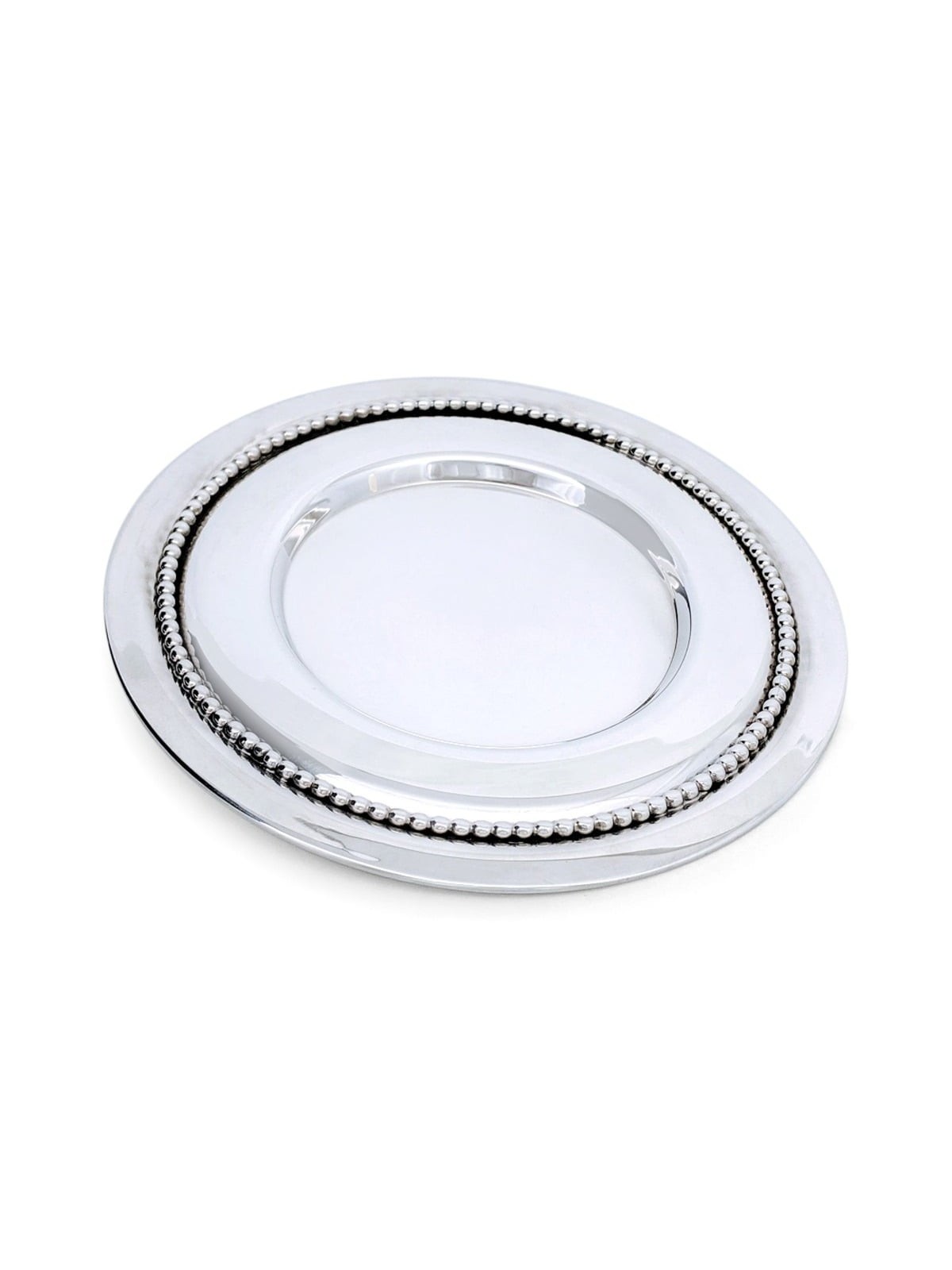 Handcrafted Sterling Silver Plate For Kiddush Cup With Pearl Design By