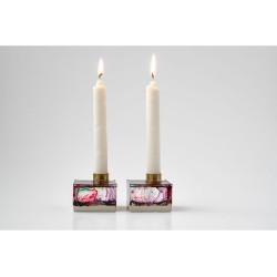 Graciela Noemi Handcrafted Transparent Resin Candlesticks... | Judaica