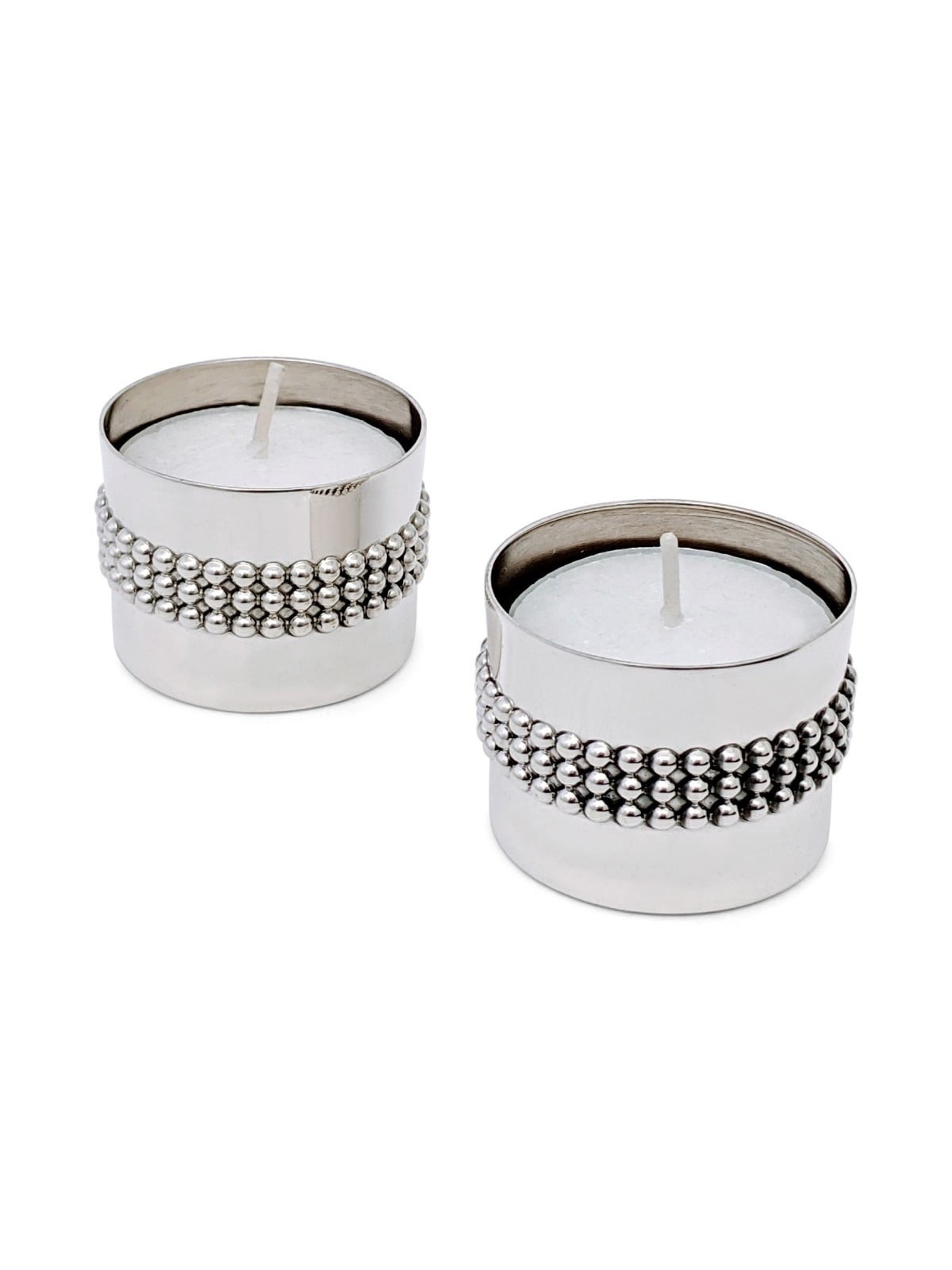 Bier Judaica 925 Sterling Silver Handcrafted Dual Travel Shabbat Candl