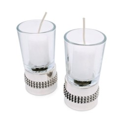 Bier Judaica 925 Sterling Silver Handcrafted Dual Travel Shabbat Candl