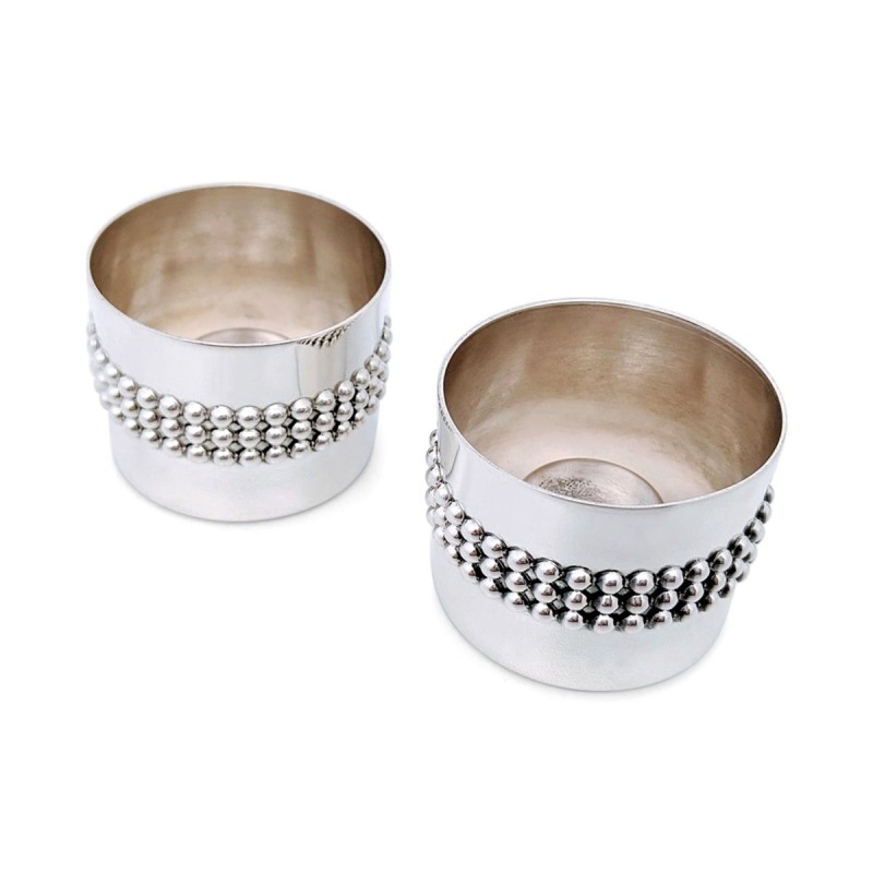 Bier Judaica 925 Sterling Silver Handcrafted Dual Travel Shabbat Candl