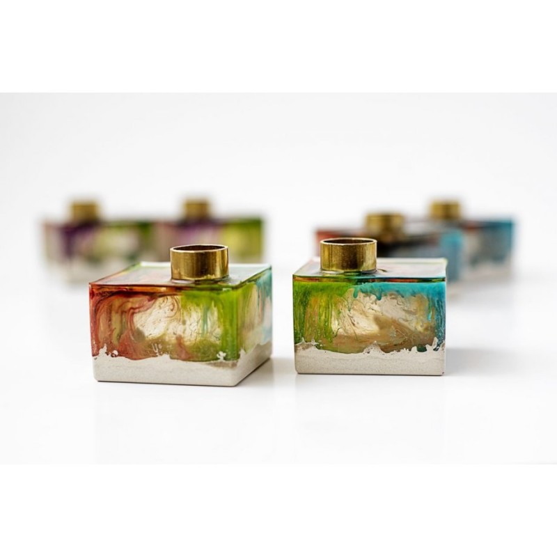 Graciela Noemi Handcrafted Transparent Resin Candlesticks... | Judaica