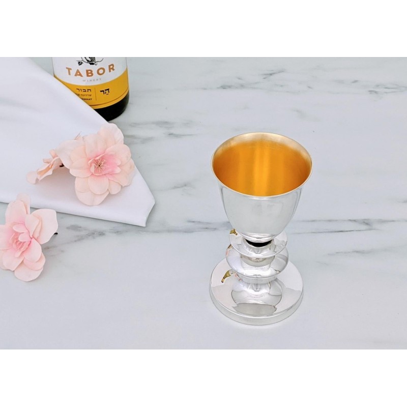 Bier Judaica 925 Sterling Silver 'Pita' Kiddush Cup