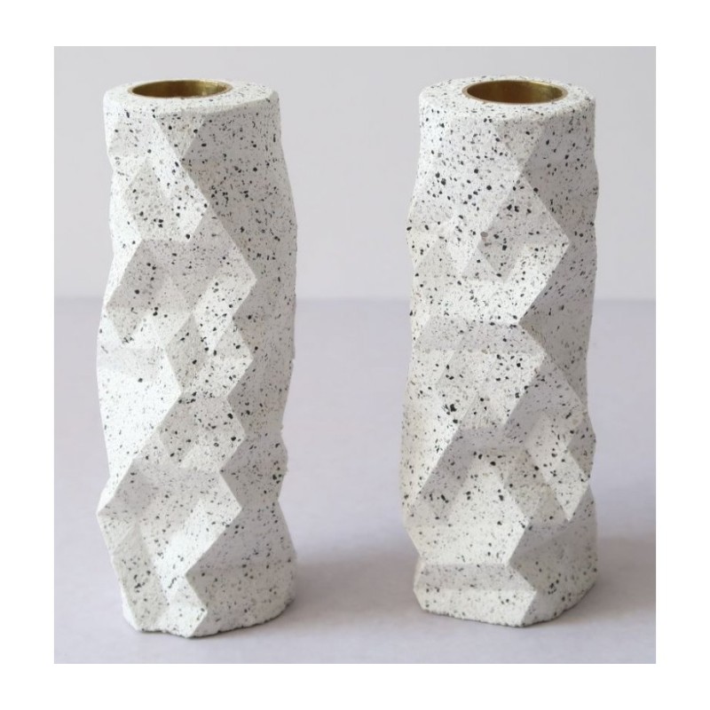 Graciela Noemi Handcrafted Origami Shabbat Candlesticks G... | Judaica