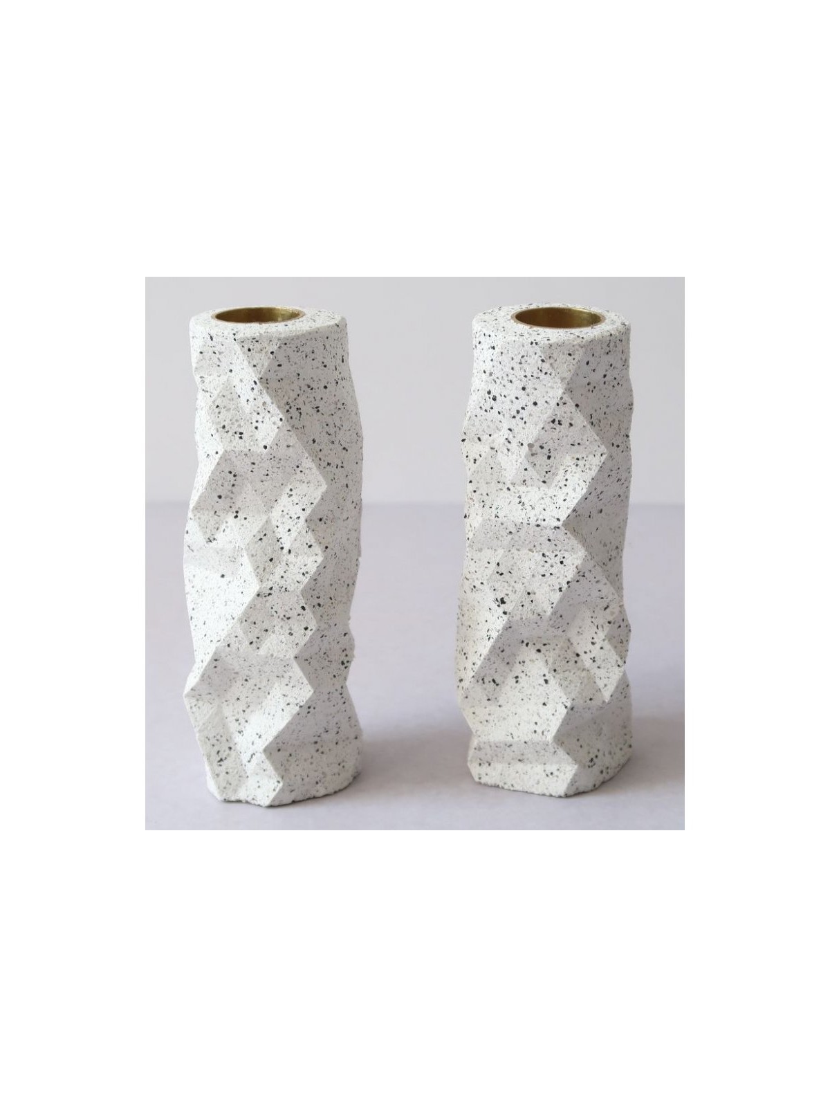 Graciela Noemi Handcrafted Origami Shabbat Candlesticks G... | Judaica