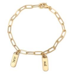 Personalized Sterling Silver Paperclip Mom Bracelet - Up To Five Names