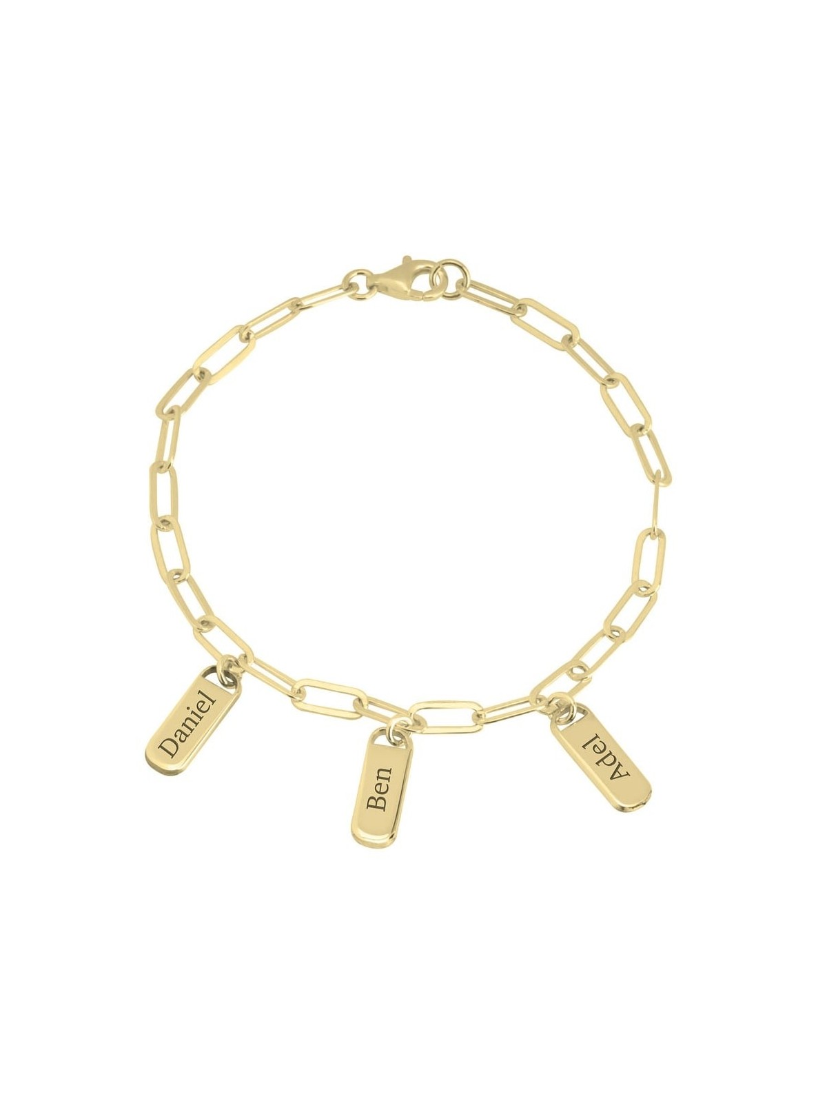 Personalized Sterling Silver Paperclip Mom Bracelet - Up To Five Names