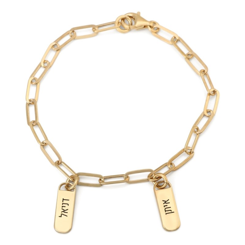 Personalized Sterling Silver Paperclip Mom Bracelet - Up To Five Names