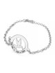 Double Thickness Silver Personalized Dove Bracelet for Mom