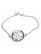Double Thickness Silver Personalized Dove Bracelet for Mom