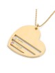 Gold Plated English / Hebrew up to Four Kids' Names Heart Mom Necklace
