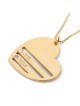 Gold Plated English / Hebrew up to Four Kids' Names Heart Mom Necklace
