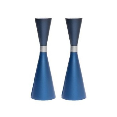 Yair Emanuel Large Cone Shaped Candlesticks with Ban... | Candlesticks