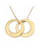 24K Yellow Gold Plated Hebrew Name Rings Mom Necklace (Up to 5 Names)