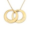 24K Yellow Gold Plated Hebrew Name Rings Mom Necklace (Up to 5 Names)
