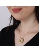 24K Yellow Gold Plated Hebrew Name Rings Mom Necklace (Up to 5 Names)
