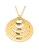 Hebrew Name Necklace For Mom - 24K Yellow Gold Plated English or Hebre