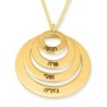 Hebrew Name Necklace For Mom - 24K Yellow Gold Plated English or Hebre