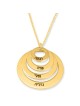 Hebrew Name Necklace For Mom - 24K Yellow Gold Plated English or Hebre