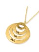Hebrew Name Necklace For Mom - 24K Yellow Gold Plated English or Hebre
