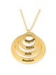 Hebrew Name Necklace For Mom - 24K Yellow Gold Plated English or Hebre