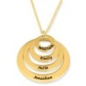Hebrew Name Necklace For Mom - 24K Yellow Gold Plated English or Hebre