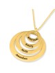 Hebrew Name Necklace For Mom - 24K Yellow Gold Plated English or Hebre