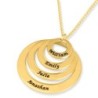Hebrew Name Necklace For Mom - 24K Yellow Gold Plated English or Hebre