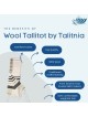 Talitnia Traditional Pure Wool Tallit - Black with Gold Stripes