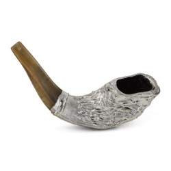 Barsheshet-Ribak English/Hebrew Customizable Silver-Plated Shofar With
