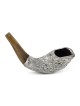 Barsheshet-Ribak English/Hebrew Customizable Silver-Plated Shofar With