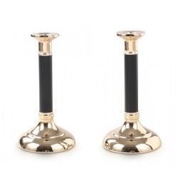 Stainless Steel Gold Candlesticks Black Stem ... | Modern Candlesticks
