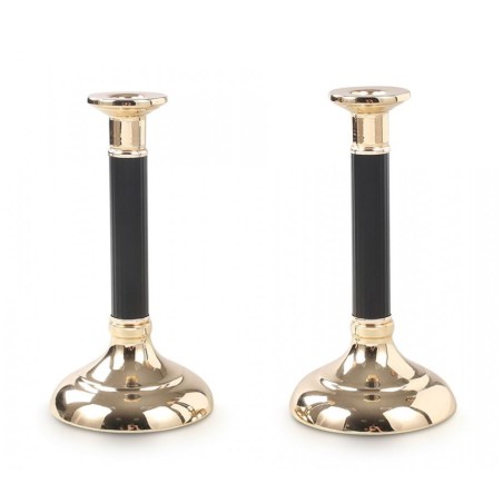 Stainless Steel Gold Candlesticks Black Stem ... | Modern Candlesticks