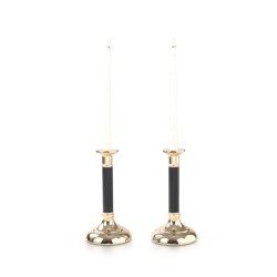 Stainless Steel Gold Candlesticks Black Stem ... | Modern Candlesticks