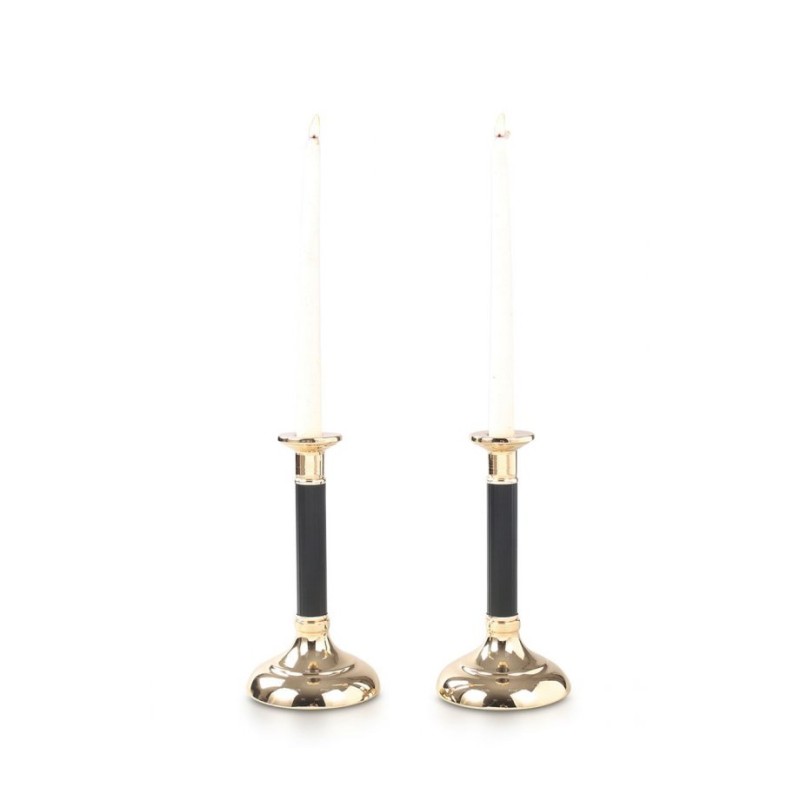 Stainless Steel Gold Candlesticks Black Stem ... | Modern Candlesticks