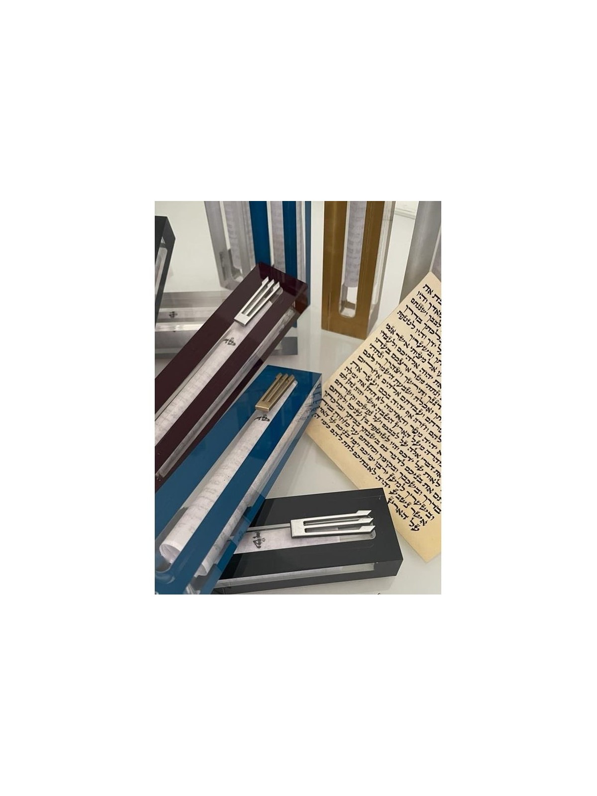 Dorit Judaica Colored Plexiglass Mezuzah Display Case