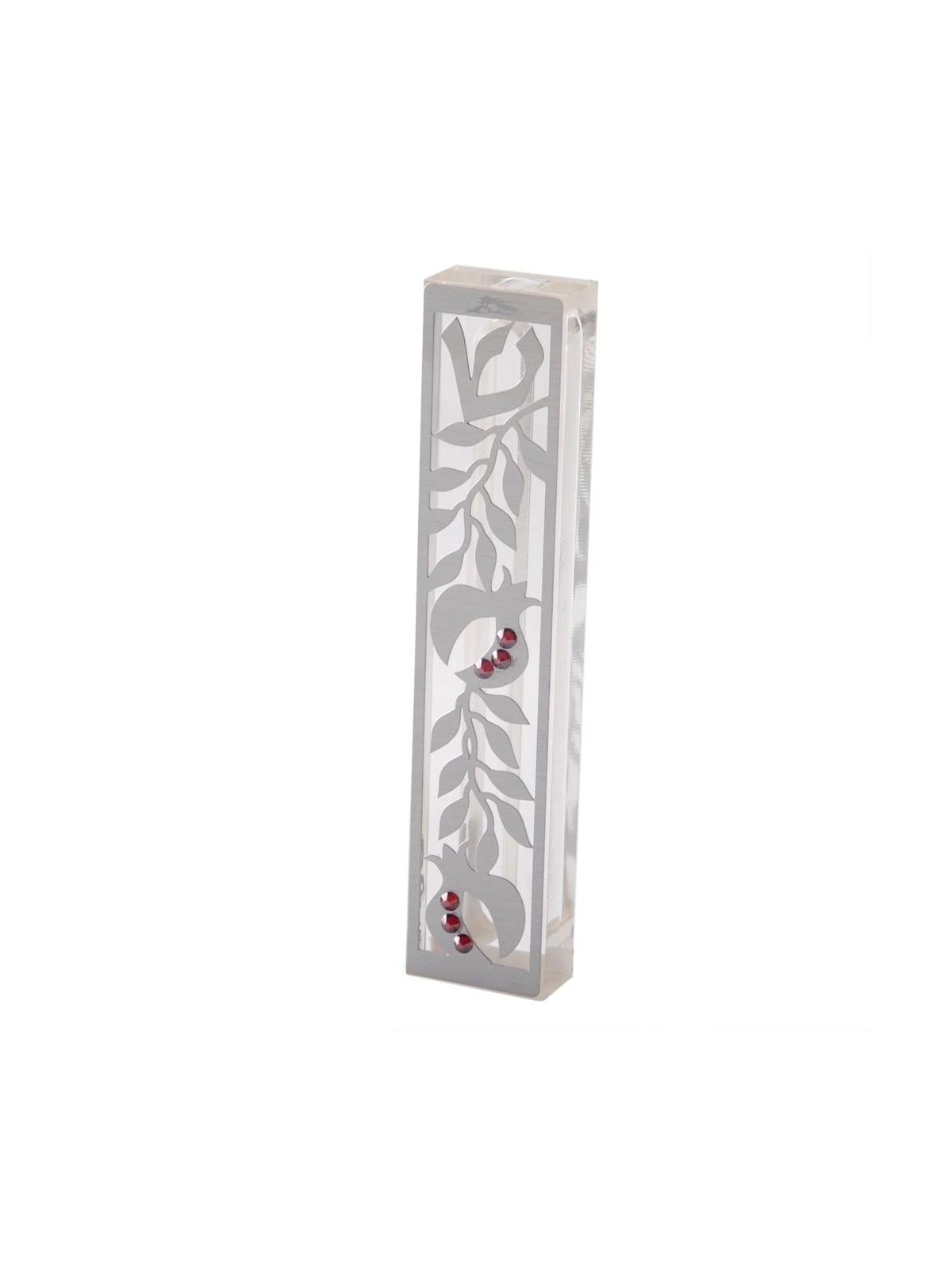 Dorit Judaica Acrylic Mezuzah Case with Laser-Cut with Swarovski Stone