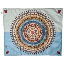 Dorit Judaica Plata Cover (Blech Cover) - Multicolored Pomegranate Man