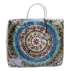 Dorit Judaica Plata Cover (Blech Cover) - Multicolored Pomegranate Man