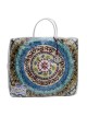 Dorit Judaica Plata Cover (Blech Cover) - Multicolored Pomegranate Man